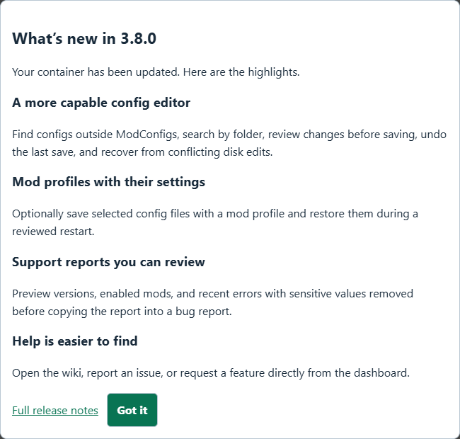 What's new in 3.8.0