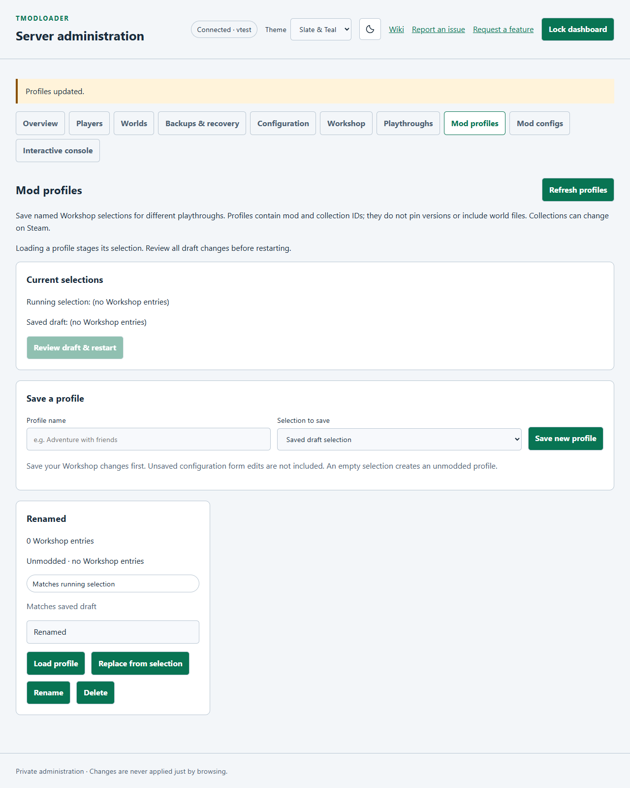 Previous profile page