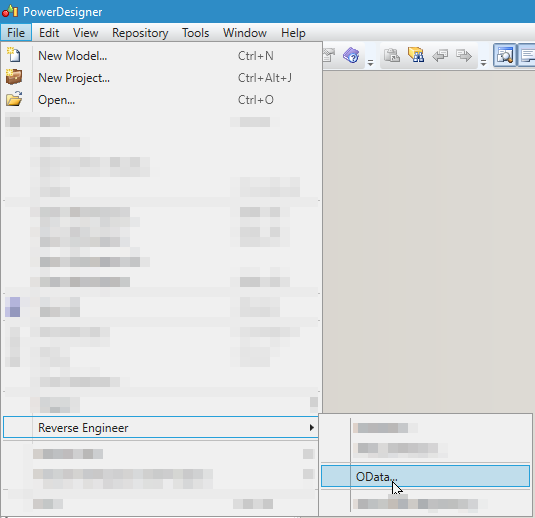 PowerDesigner Reverse Engineer OData