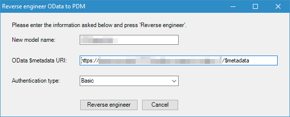 Reverse engineer OData to PDM