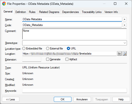 Model OData Metadata file