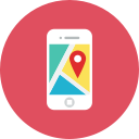 phone displaying map app