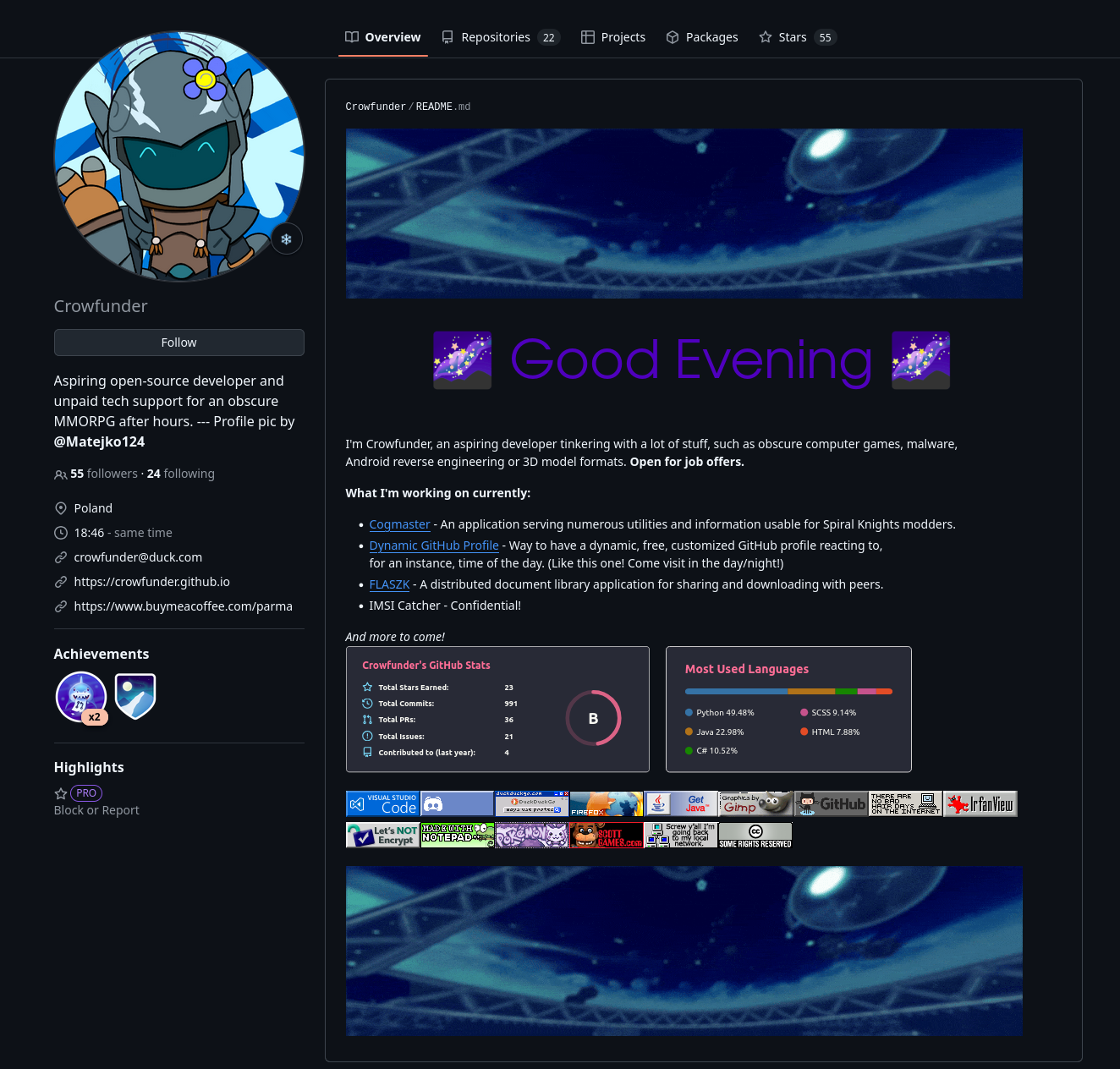 Making GitHub Profiles Cool - Painful Lessons with GitHub - Crowfunder ...