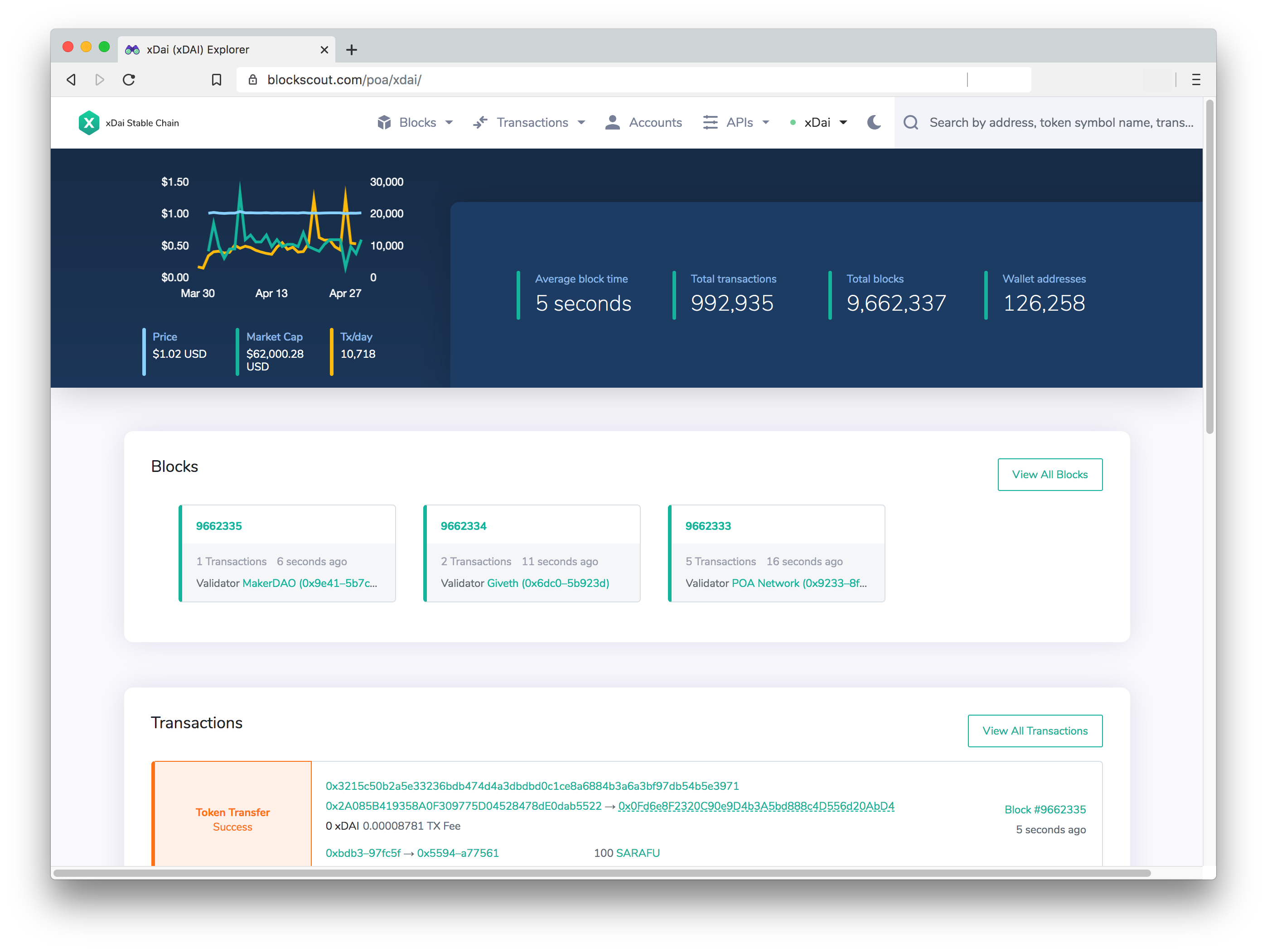 xDai Chain BlockScout Instance