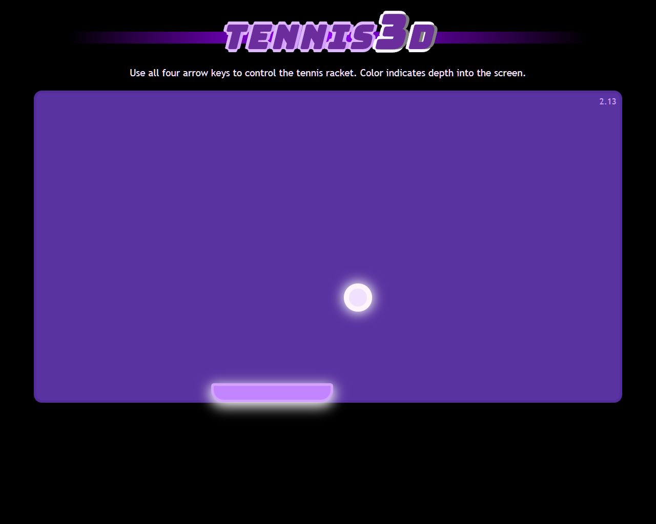 Screenshot of racket and ball against a purple background