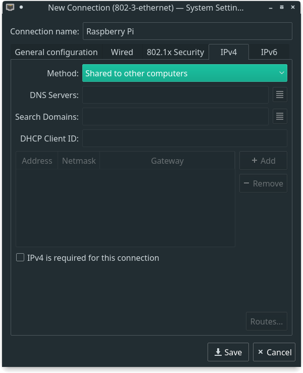 Sharing connection to other computers