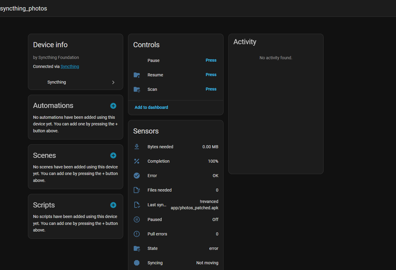 Syncthing folder