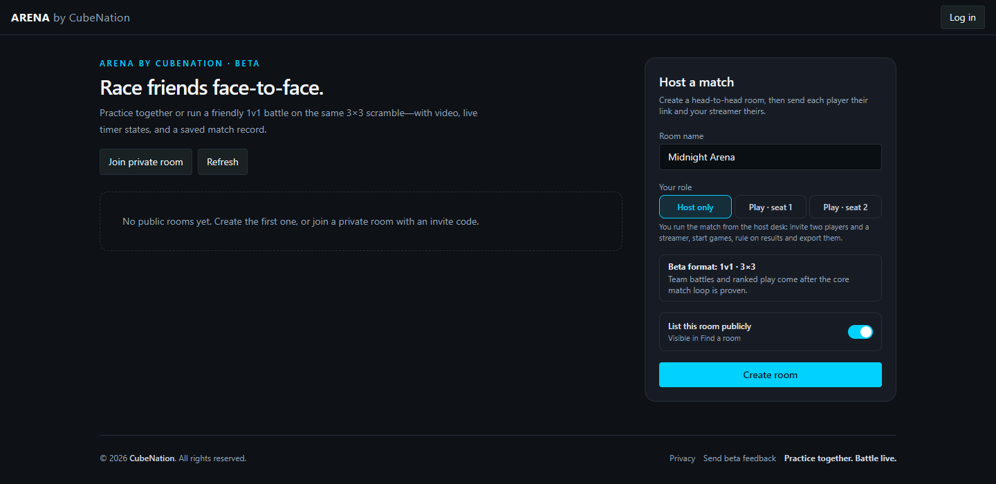 Arena by CubeNation: race friends face to face, host a 1v1 match