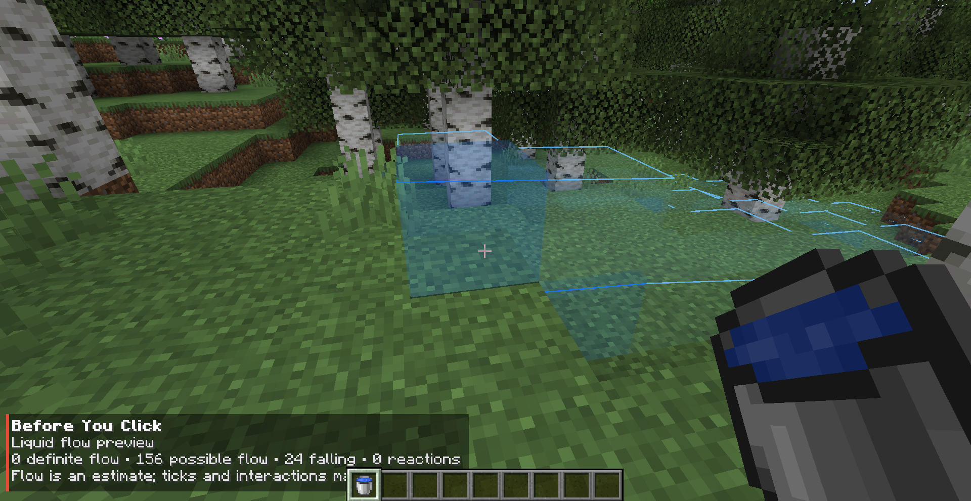 Liquid flow preview