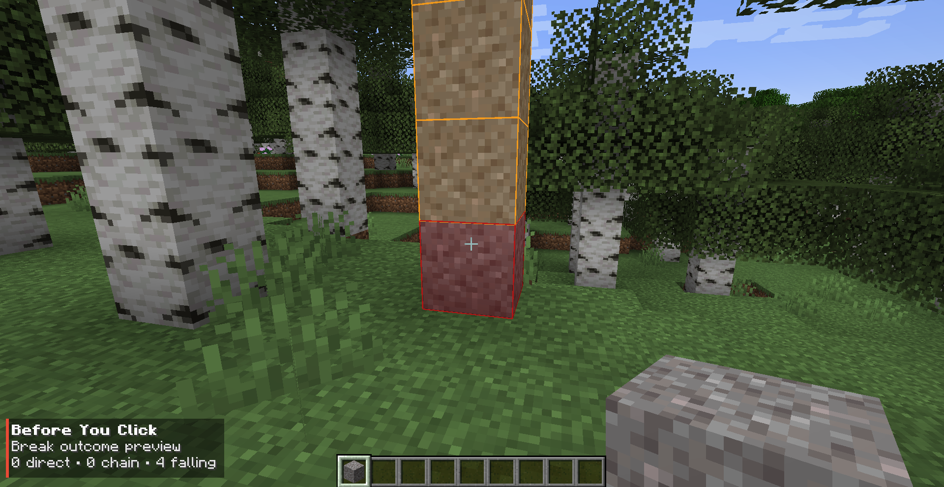 Falling block preview