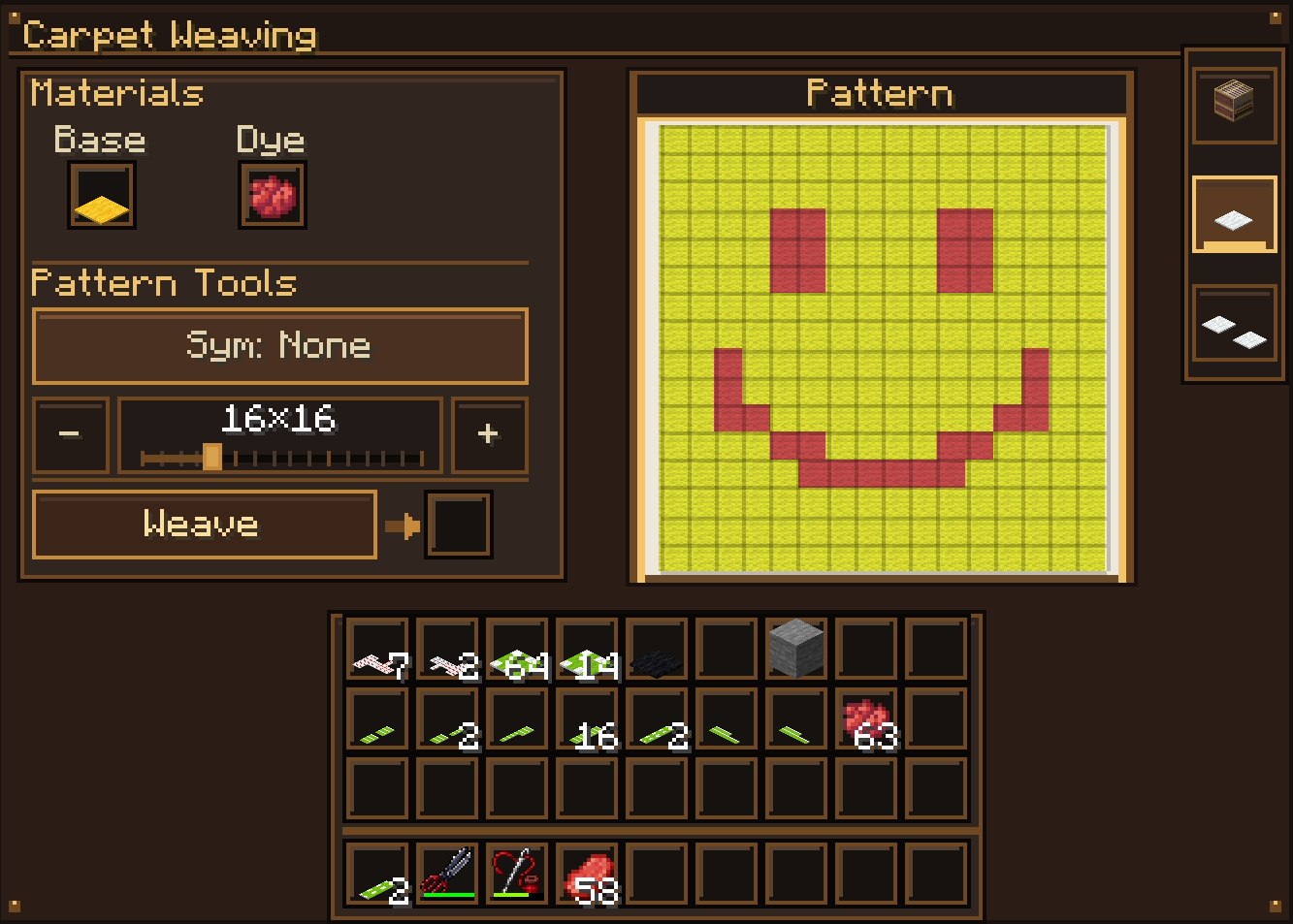 Designing a custom smiley carpet in the Woven pattern editor
