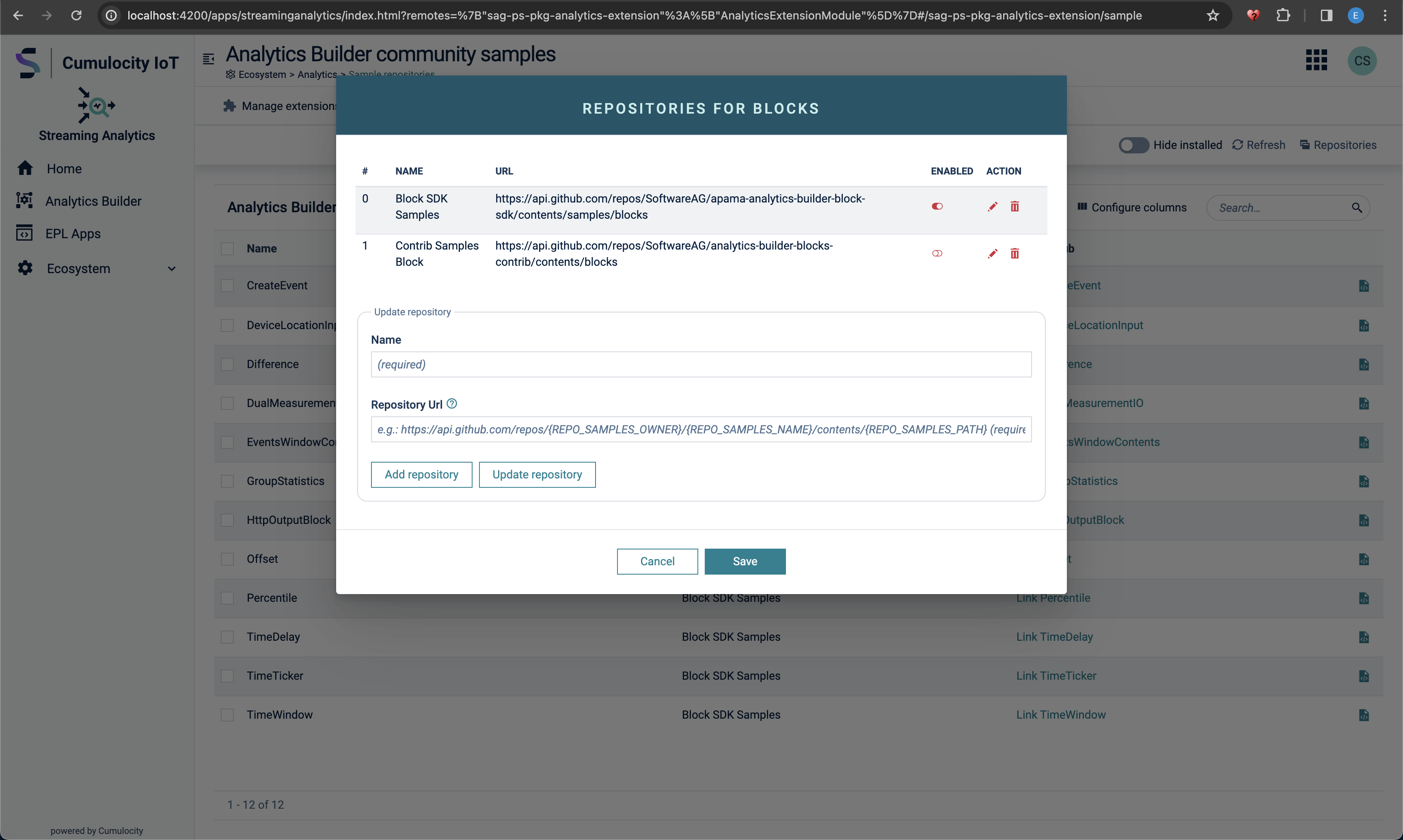 Manage repositories