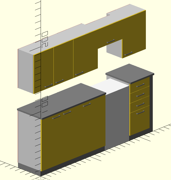 Пример кухни OpenSCAD