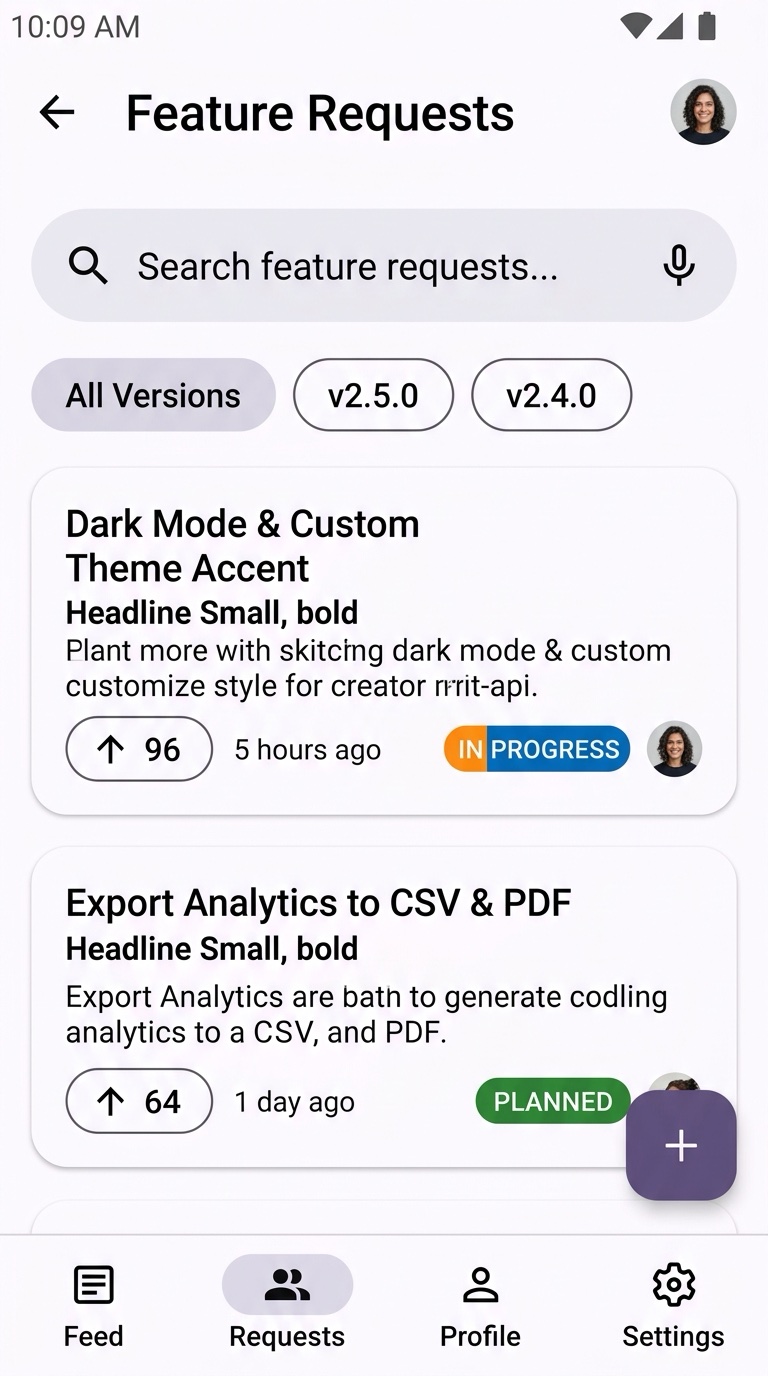 Feature Requests Screen