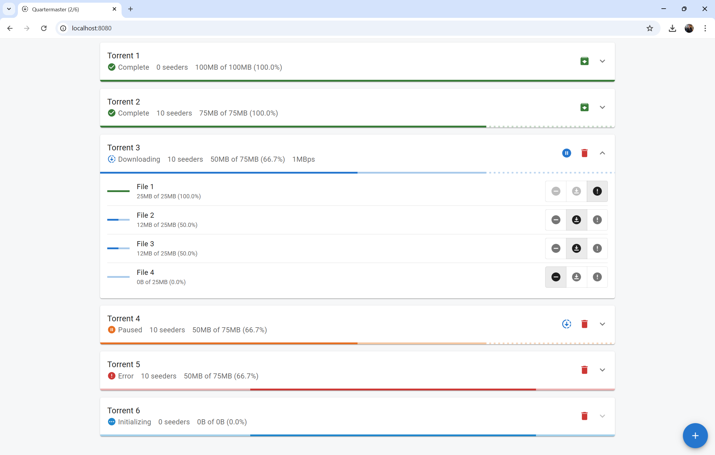 Screenshot of Quartermaster in Desktop Browser