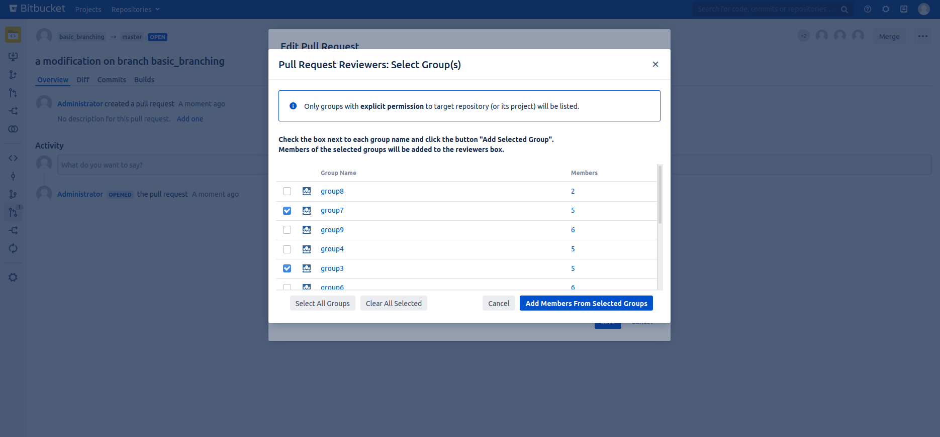Select Group Dialog Example 2