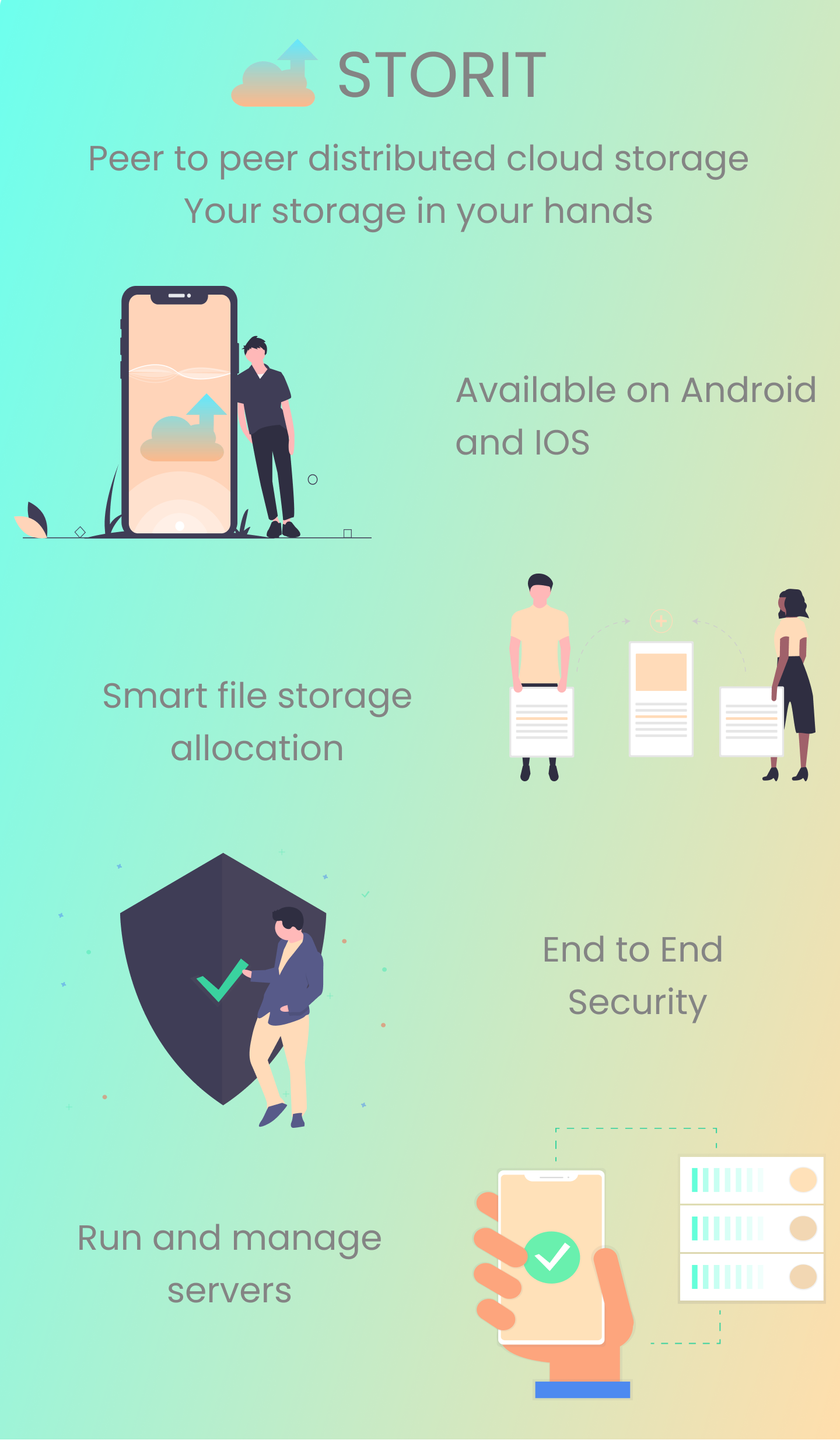 Storit intro poster: store user data on other user's devices