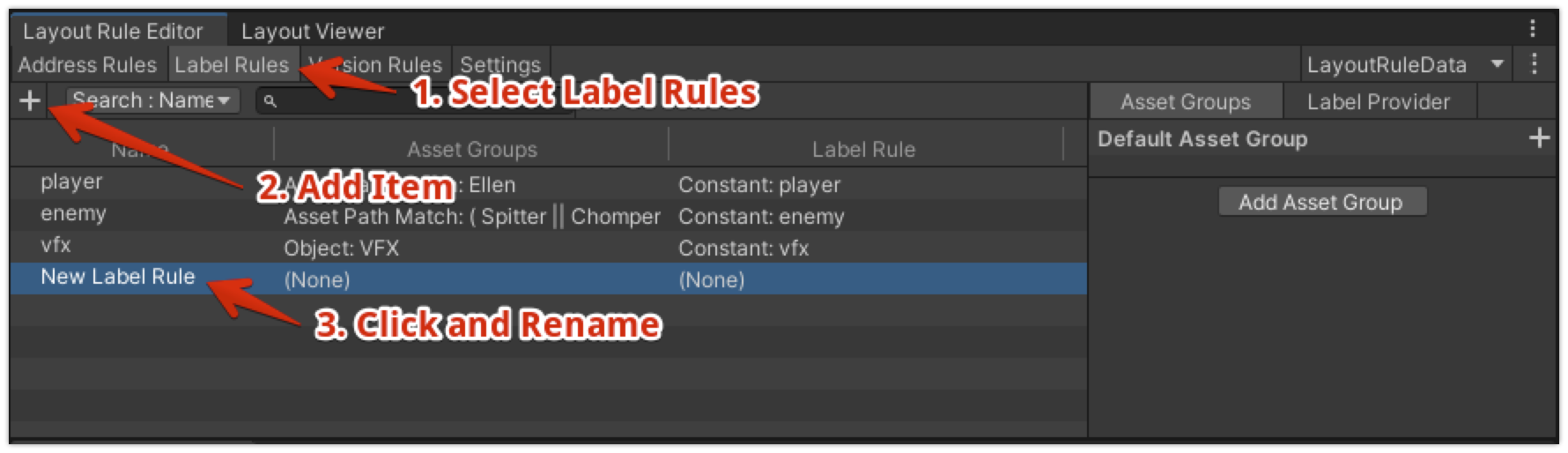 Label Rules Editor