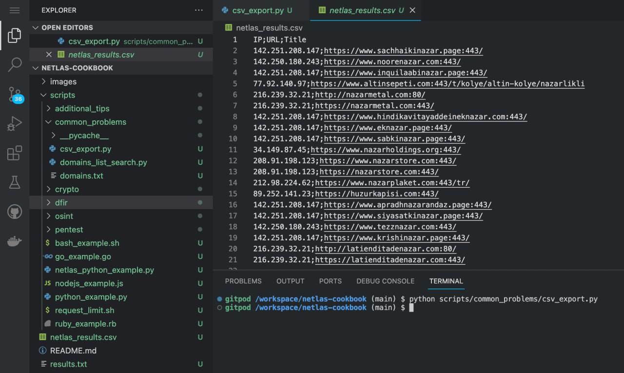 Save data in CSV