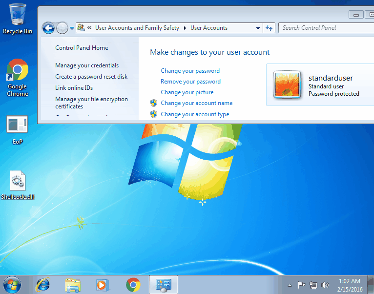 Elevation of Privilege on Windows 7 x86 before the patch