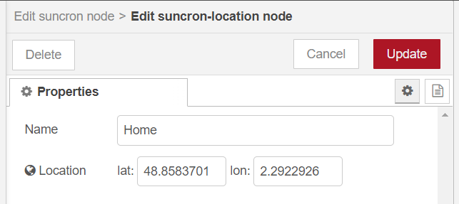 suncron-location config node