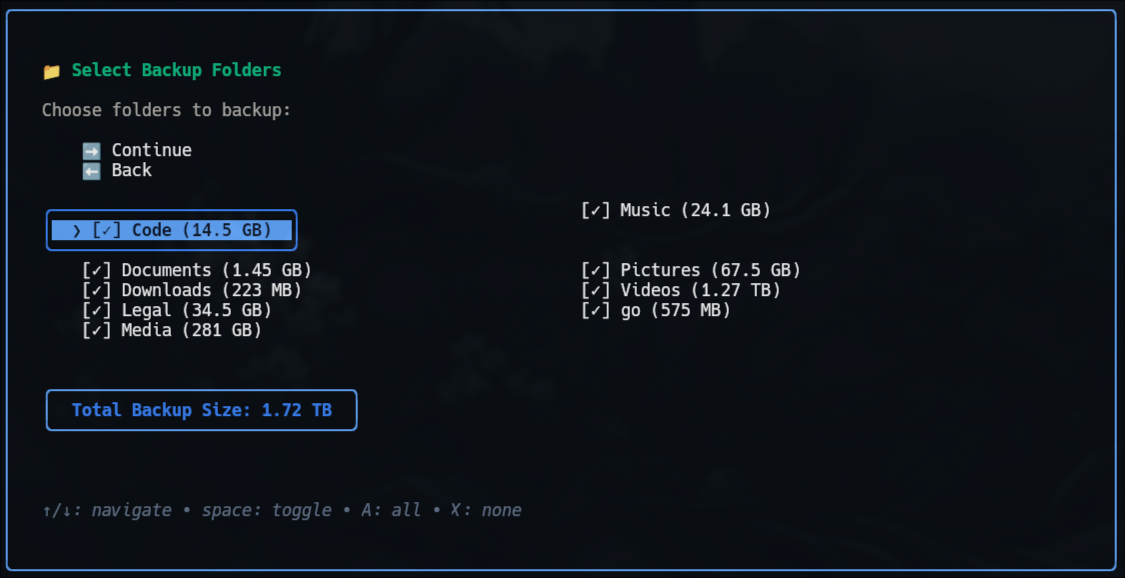 Home Directory Selection Interface
