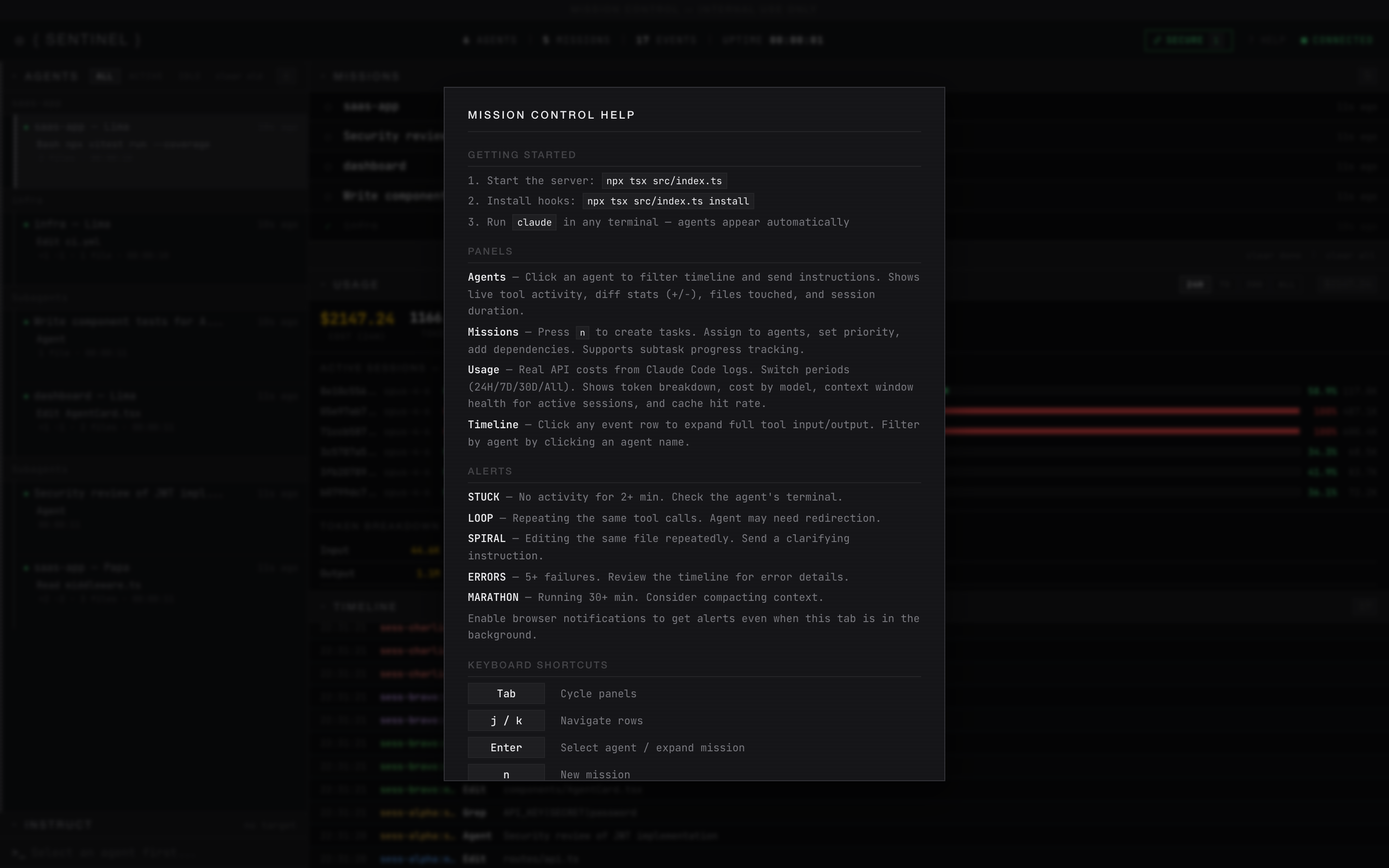 Help overlay with keyboard shortcuts