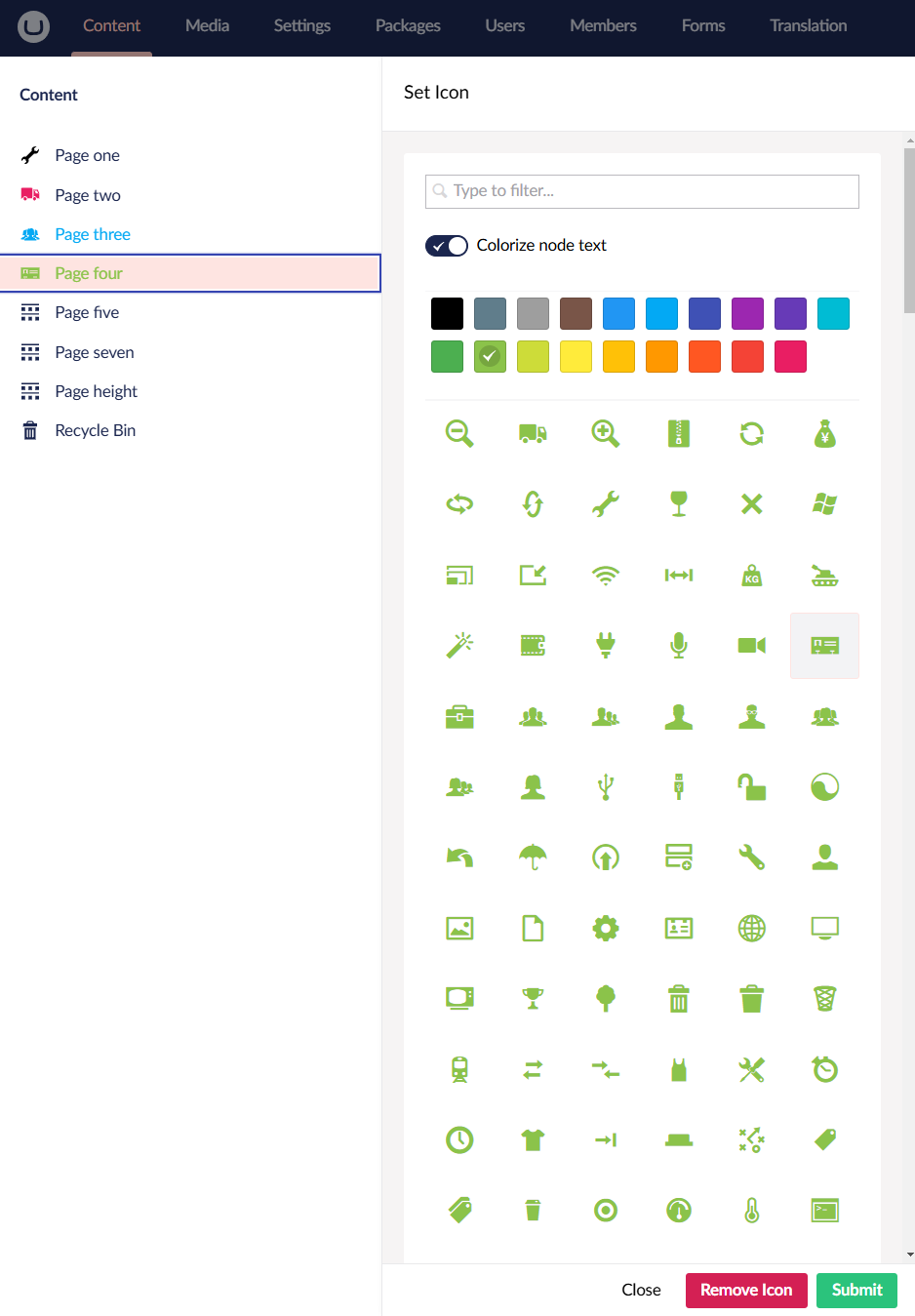 Icon Assignment Interface