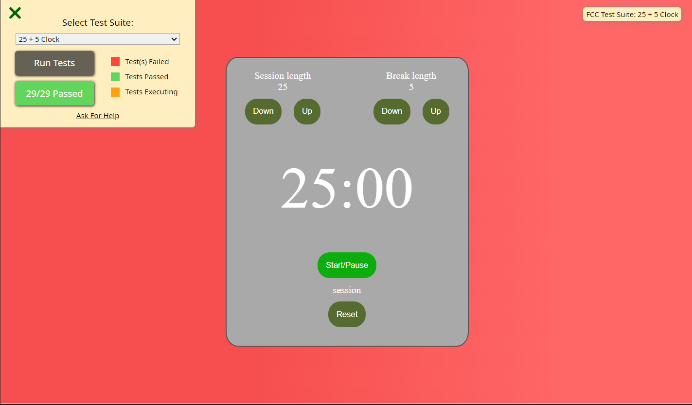 pomodoro timer screenshot