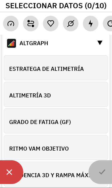 Menú de Selección de Datos