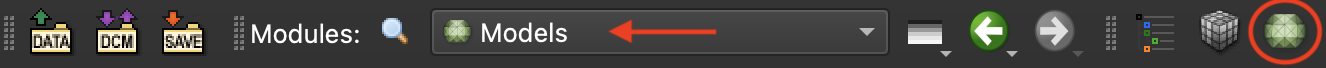 location of the Models tab to select in Slicer.