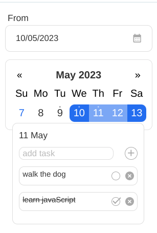 calendar with todolist