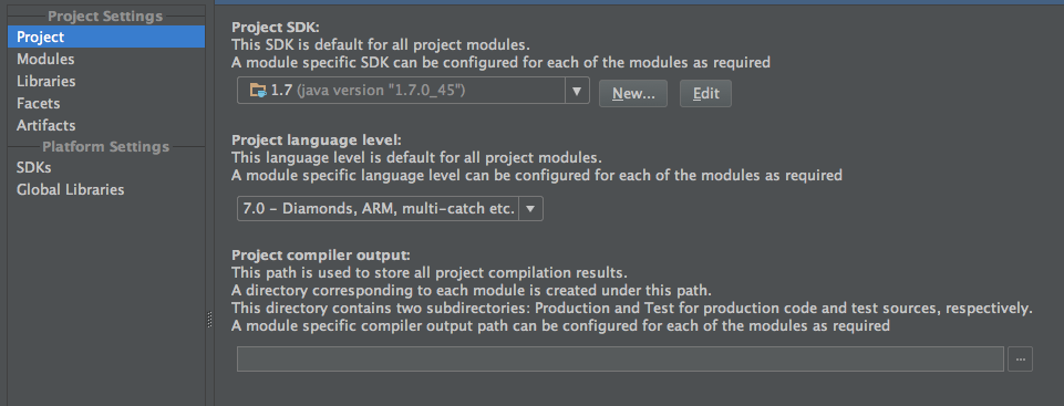 IDEA SDK Settings