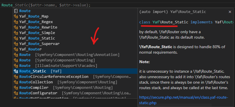 completion namespace label and colored tool tips