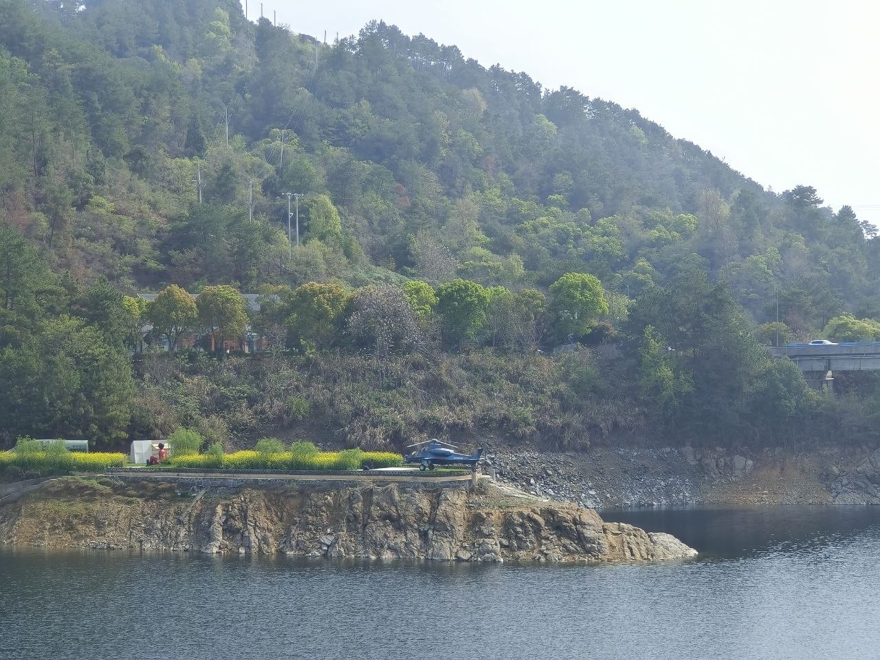 谁家油菜花田有直升机停机坪啊？