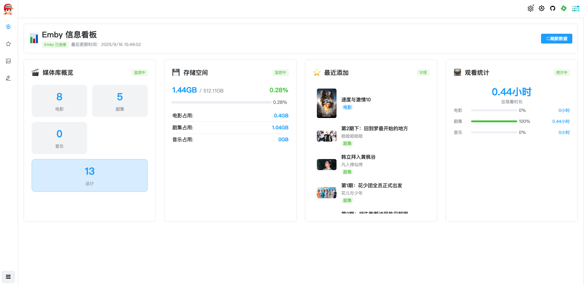 Emby 概览与统计