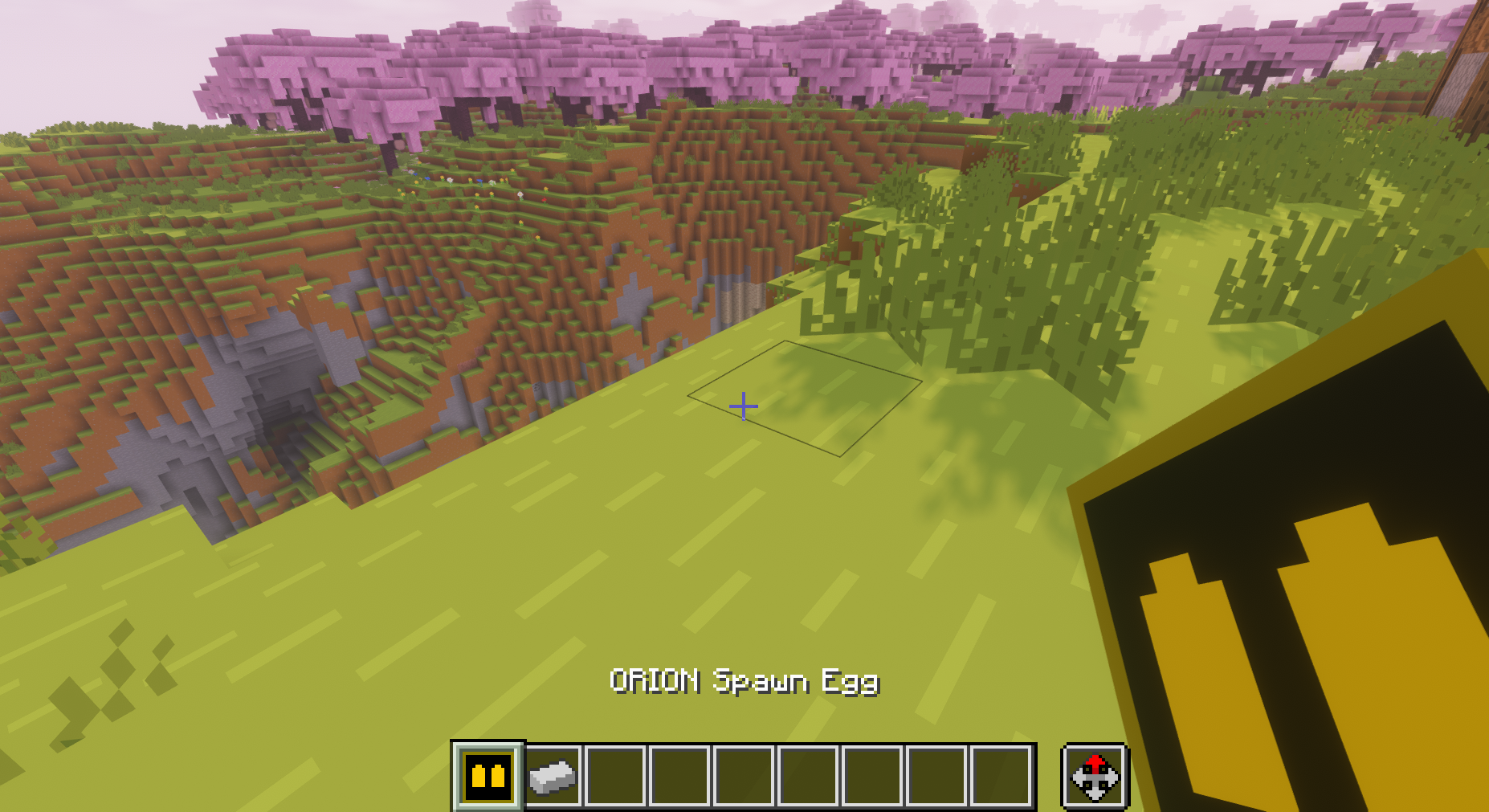 The ORION spawn egg in the hotbar