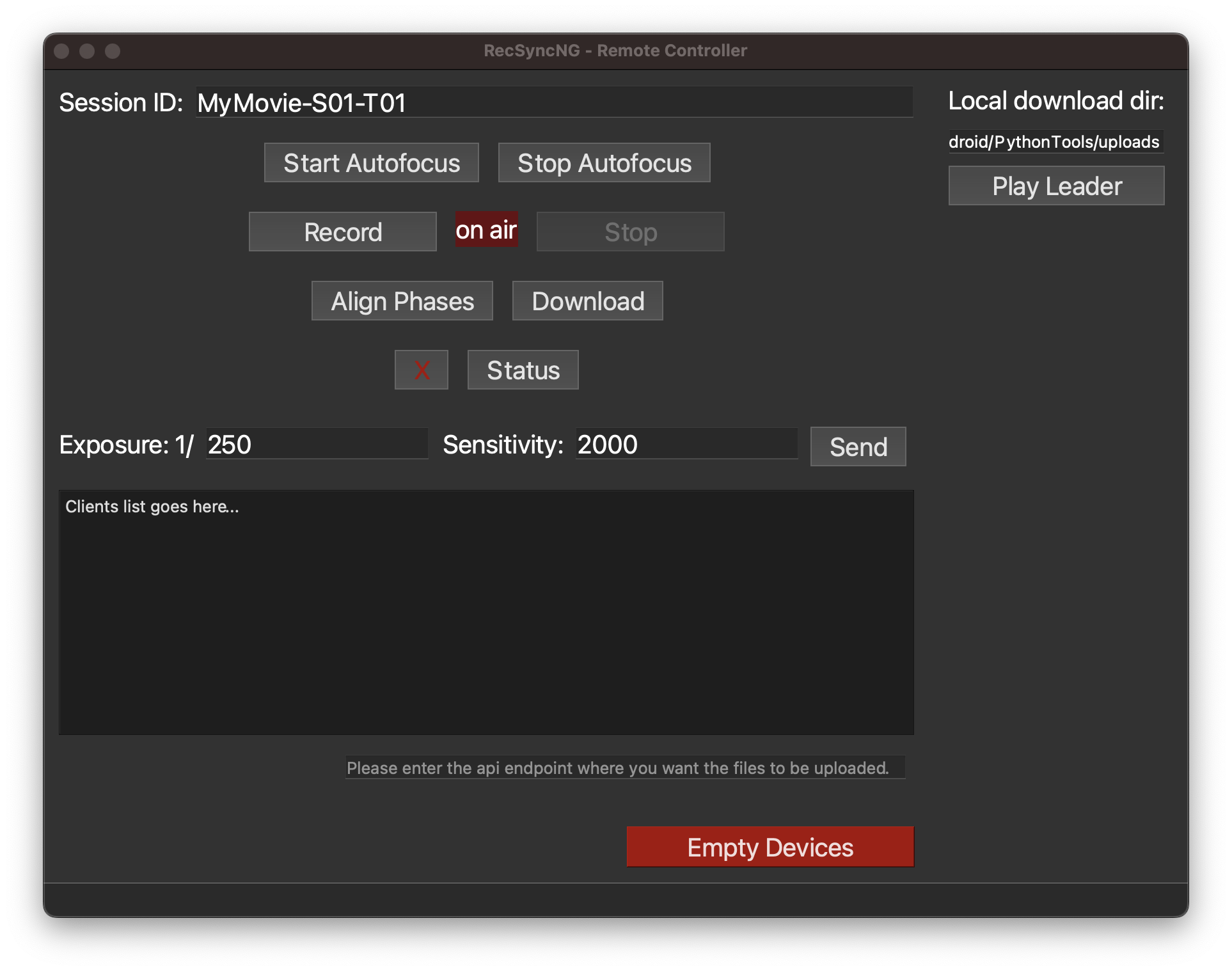 Screenshot of the Remote Controller