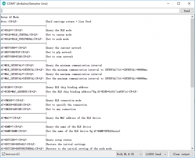 Fig1: Enter AT+HELP=? to get AT Command List