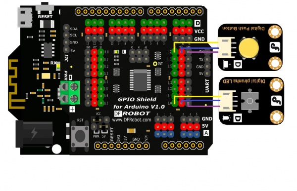 Df-dfr0013 módulo Shield portexpander uso Arduino clavija i2c dfr0013 