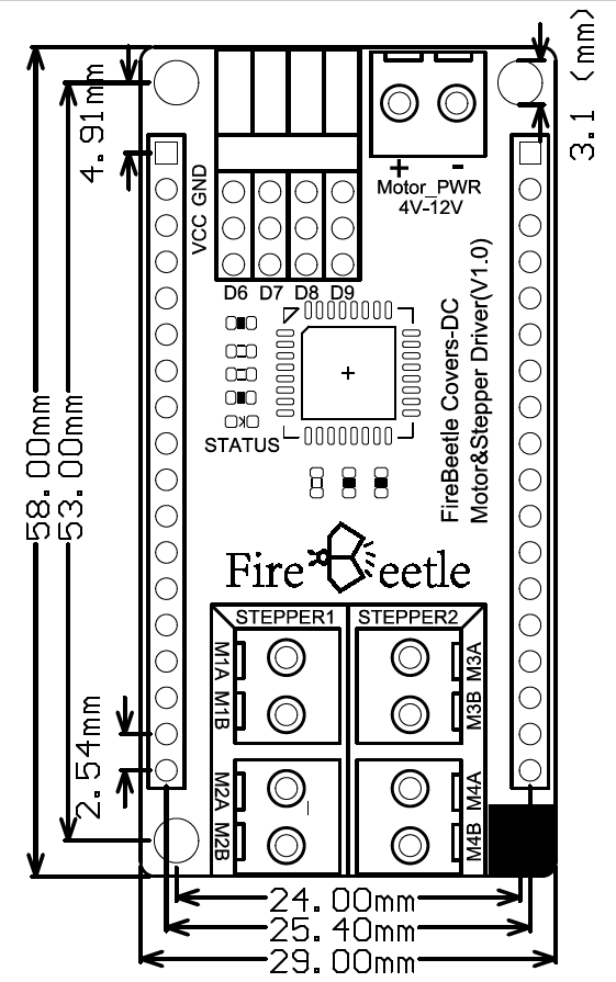 Fig4: FireBeetle Covers-OLED12864 Display