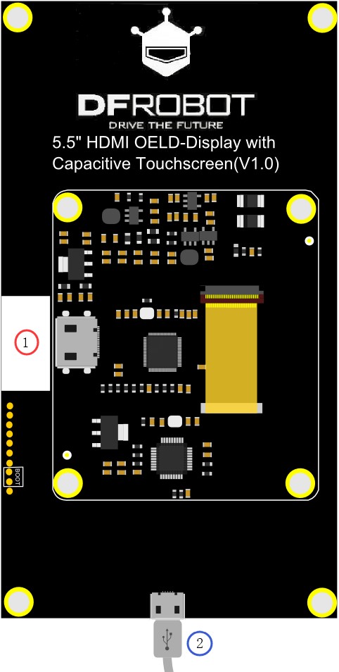 The back of the 5.5'' touchscreen The back of the 5.5'' touchscreen
