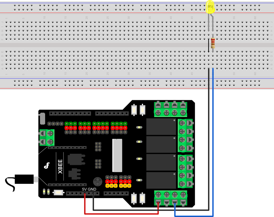 Figure1:Controlling LEDs with one relay