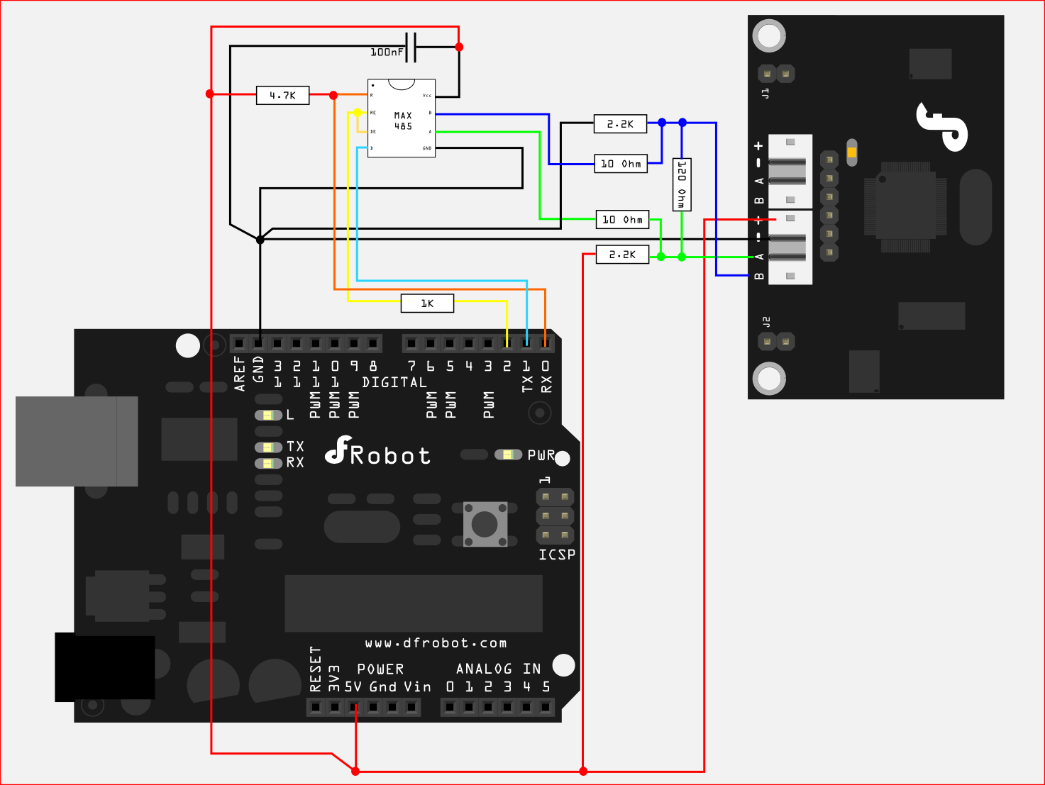 Figure 7 Connect Sensor to Arduino Via MAX485 IC