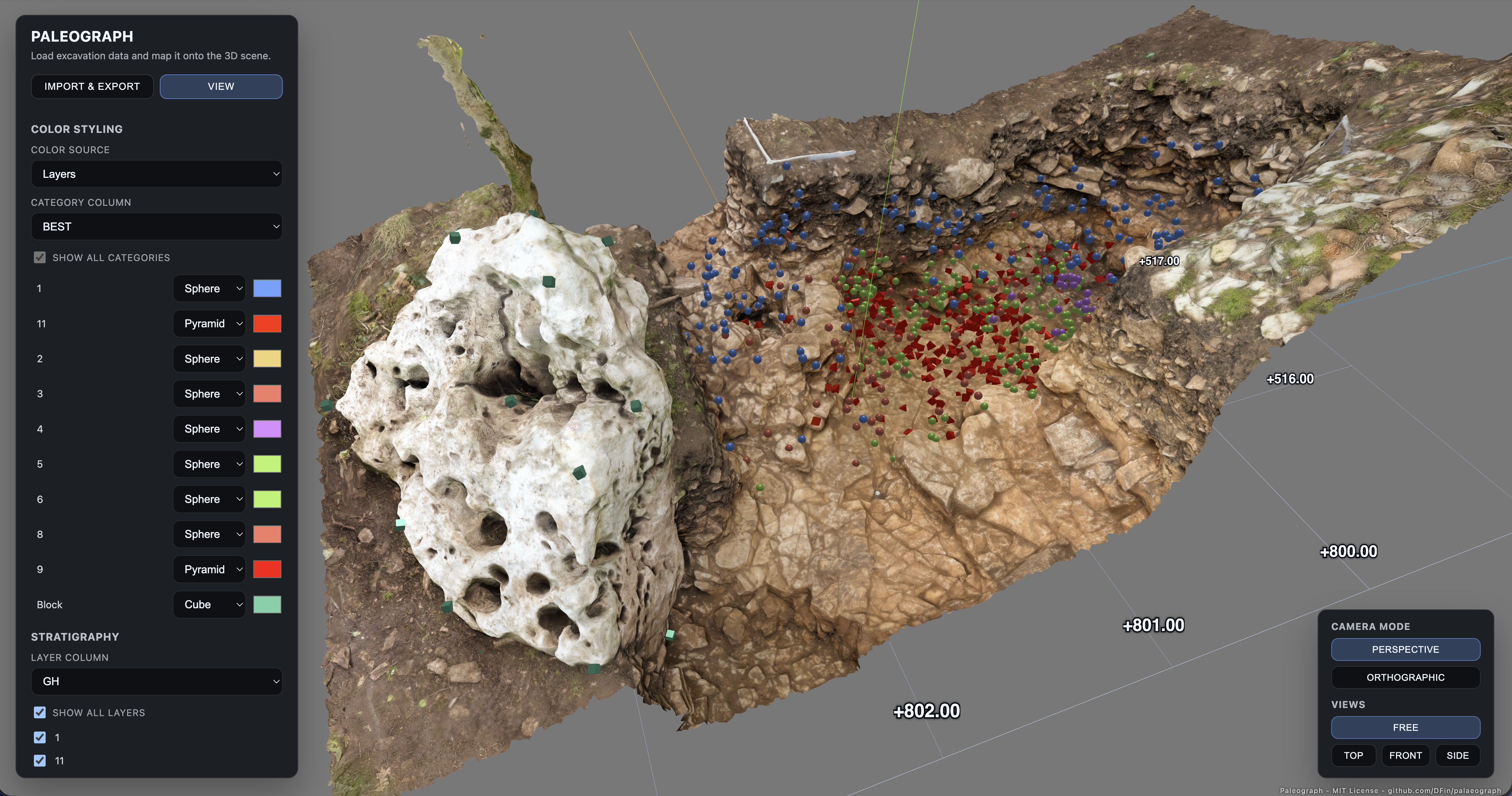 Dataset overview with imported mesh
