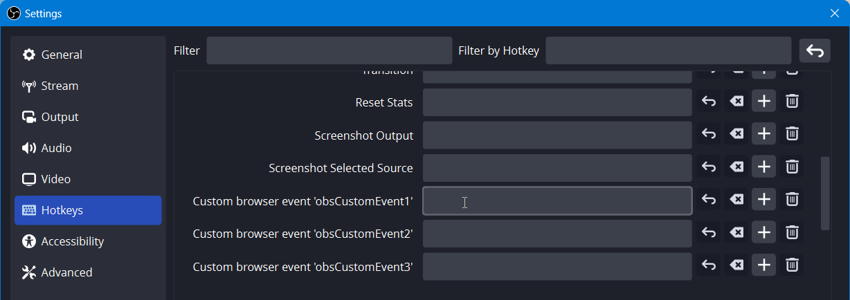 You will see new available actions labeled “Custom browser event” followed by your event names.
