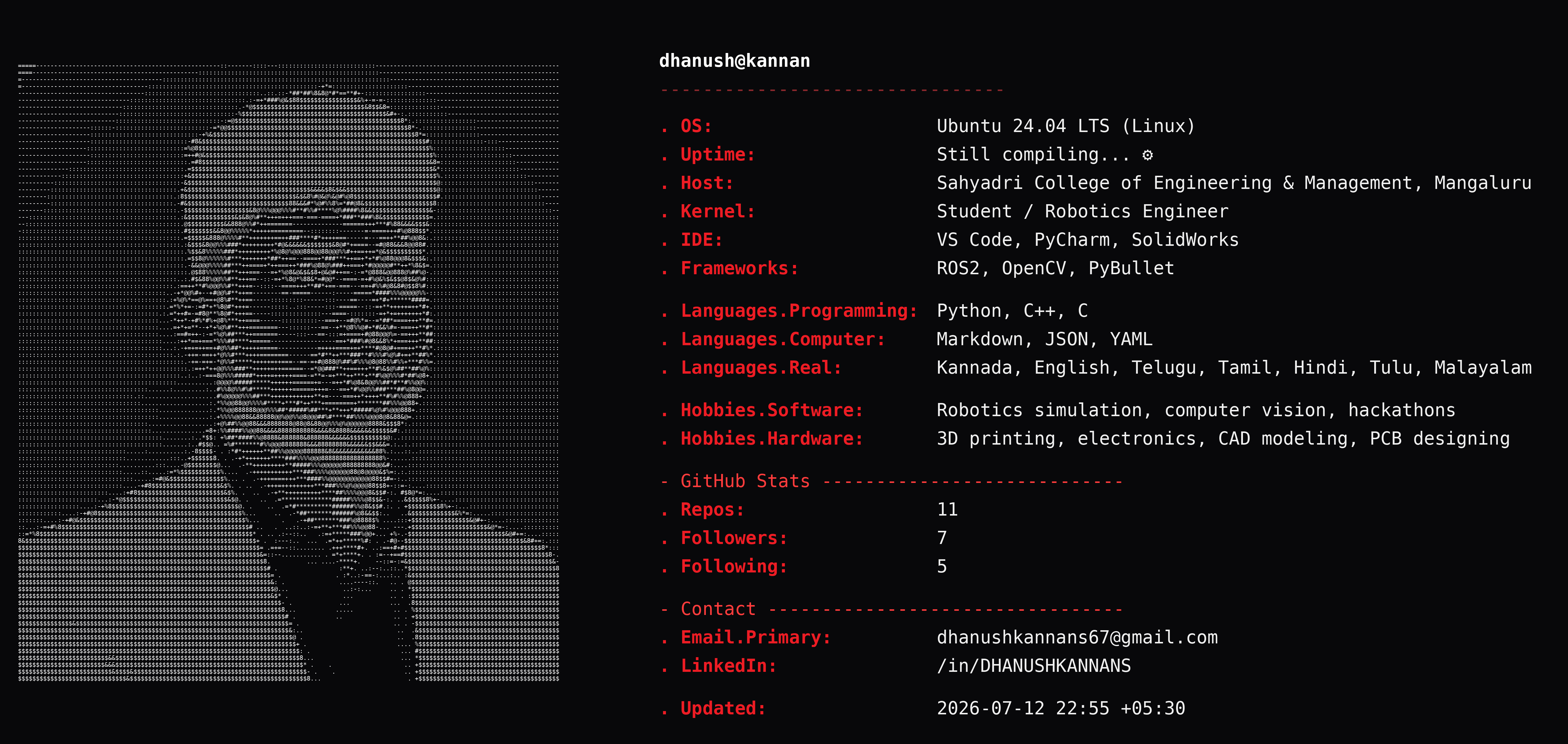 Dhanush Kannan S — profile info