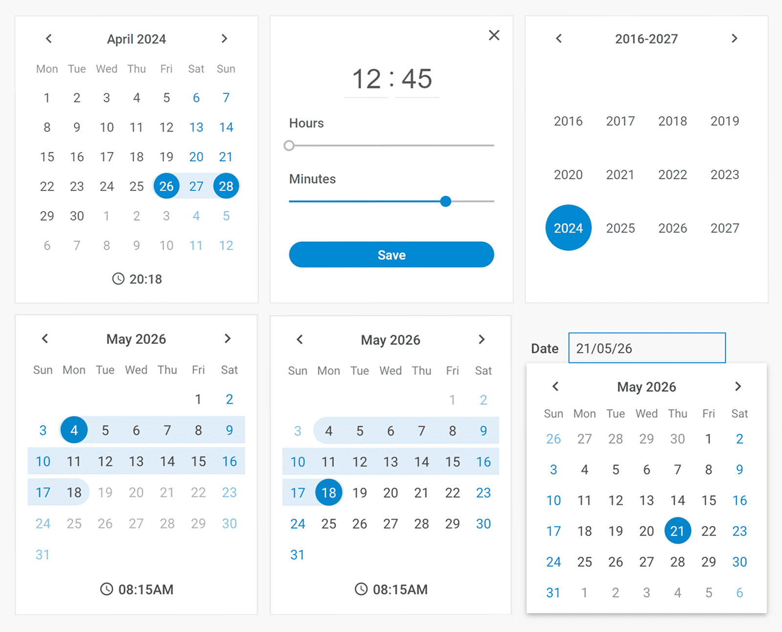 DHTMLX Calendar screenshot