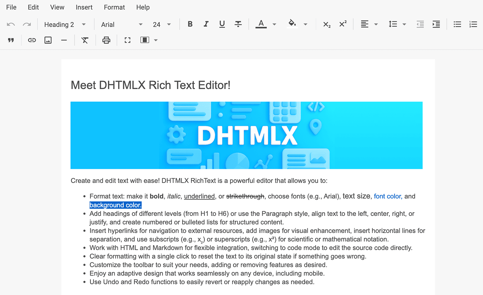DHTMLX RichText