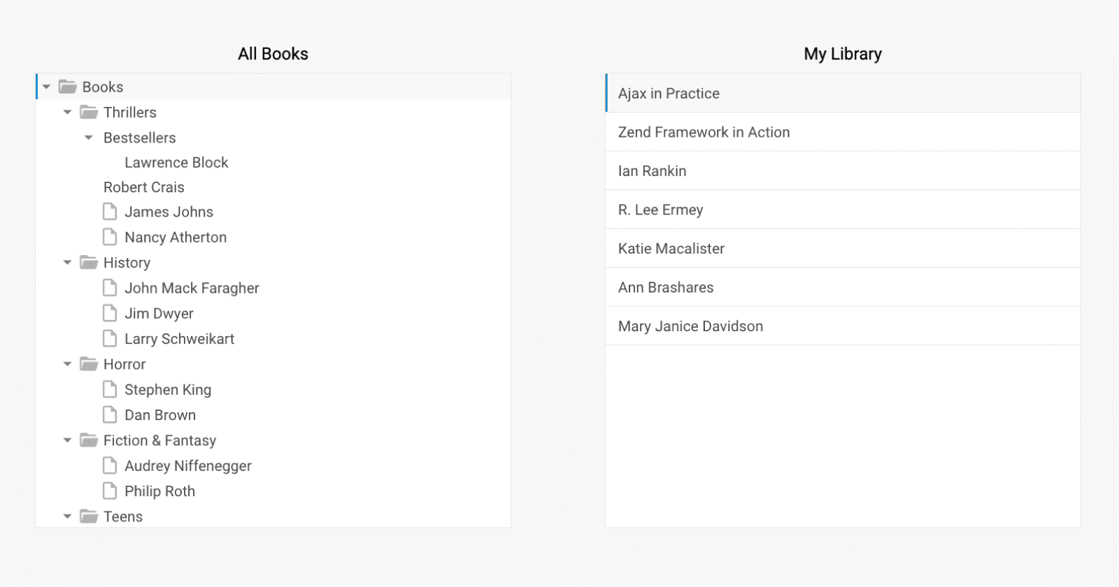 DHTMLX Tree screenshot